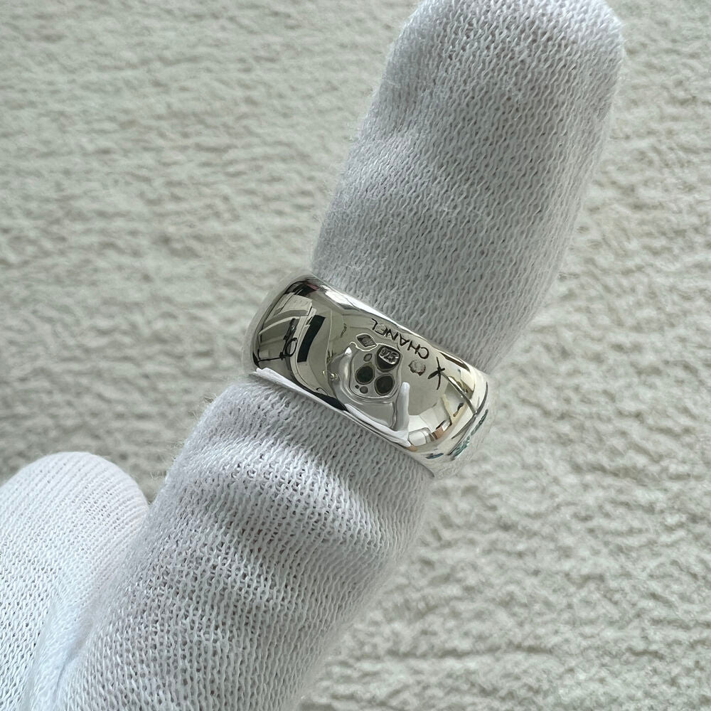 CHANEL LOGO SILVER RING