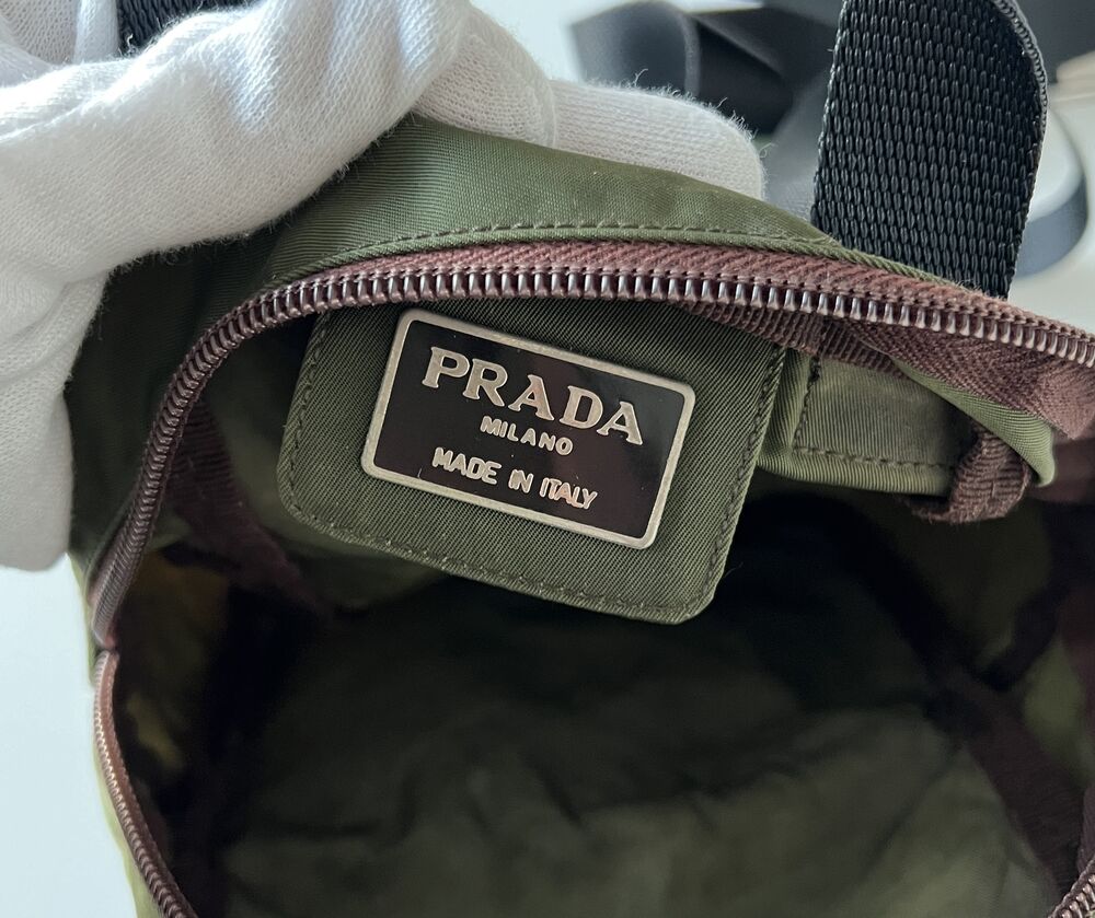 PRADA KHAKI POCONO NYLON MINI BACKPACK