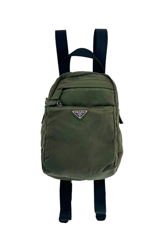 PRADA KHAKI POCONO NYLON MINI BACKPACK