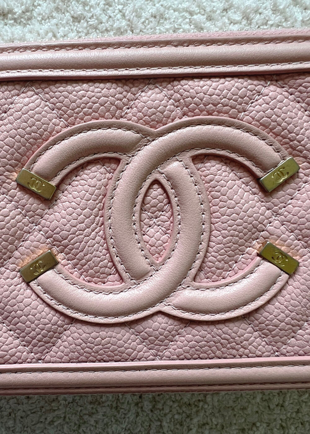 CHANEL CC FILIGREE 2WAY COSMETIC BAG