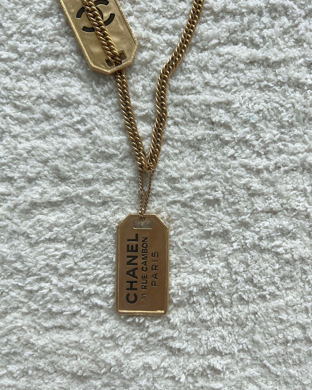 CHANEL 31 RUE CAMBON DOG TAG NECKLACE