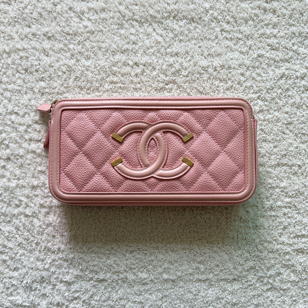 CHANEL CC FILIGREE 2WAY COSMETIC BAG