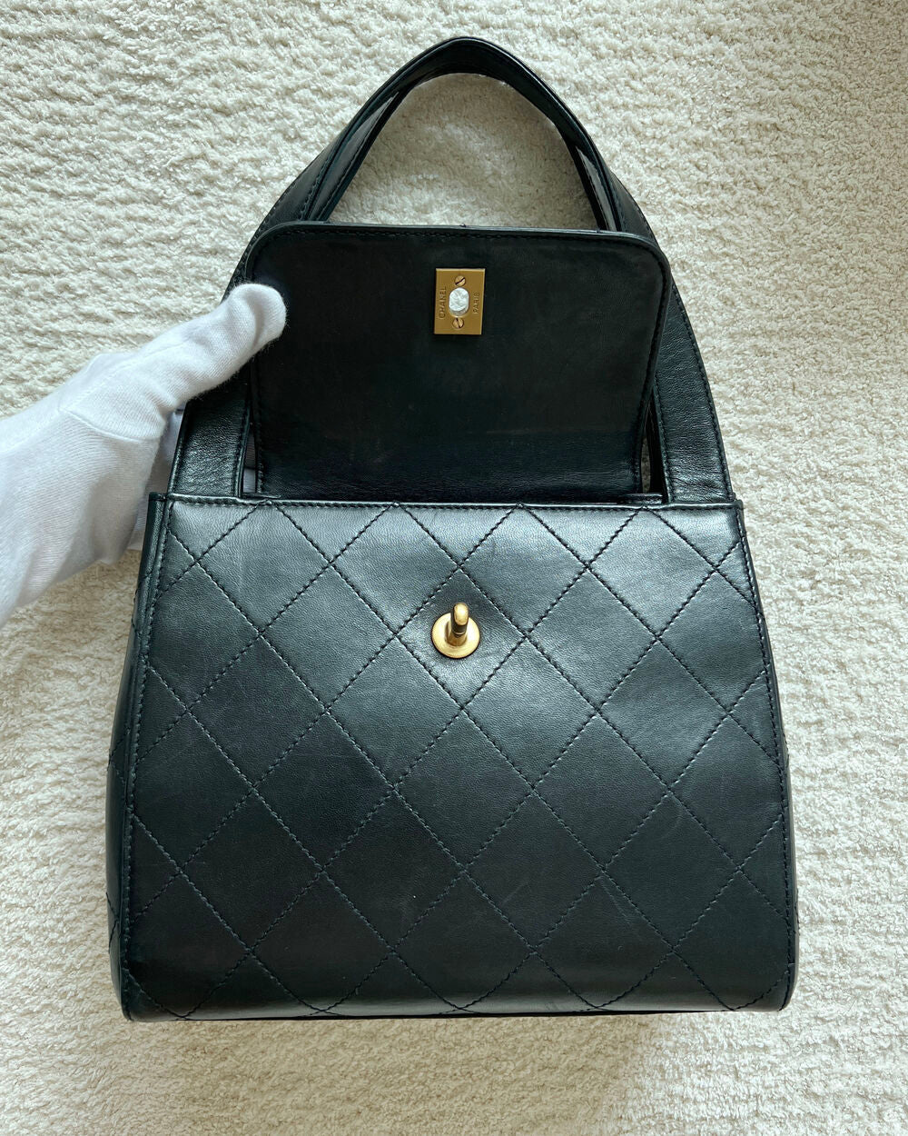 CHANEL 90'S VINTAGE TURN-LOCK KELLY BAG