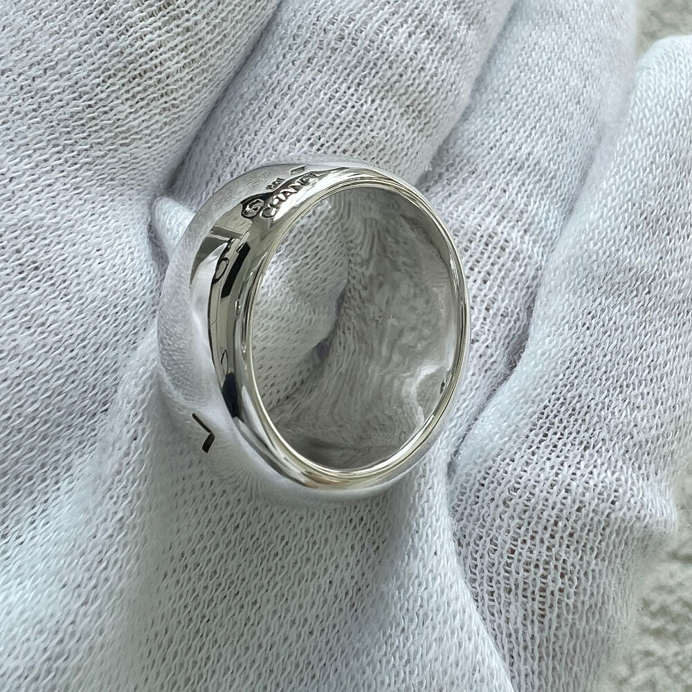 CHANEL LOGO SILVER RING