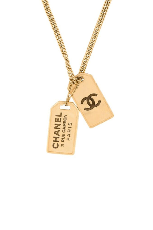 CHANEL 31 RUE CAMBON DOG TAG NECKLACE