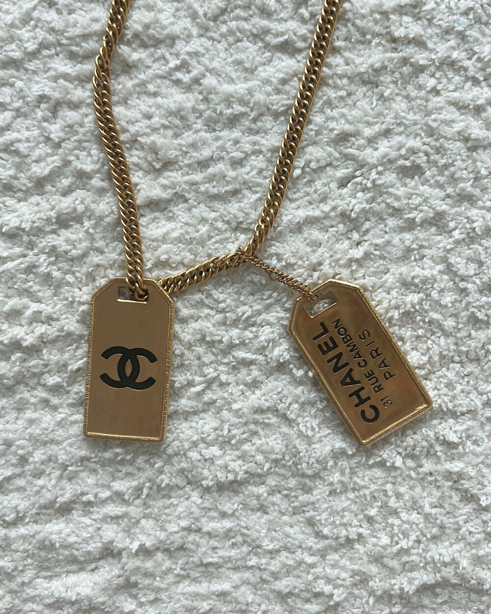 CHANEL 31 RUE CAMBON DOG TAG NECKLACE