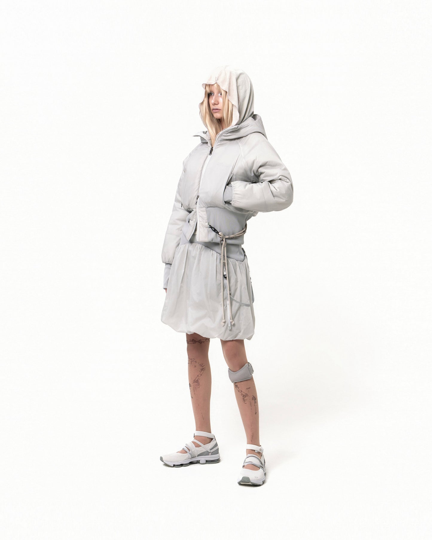 OJOS REVERSIBLE SHORT PADDED JACKET GREY