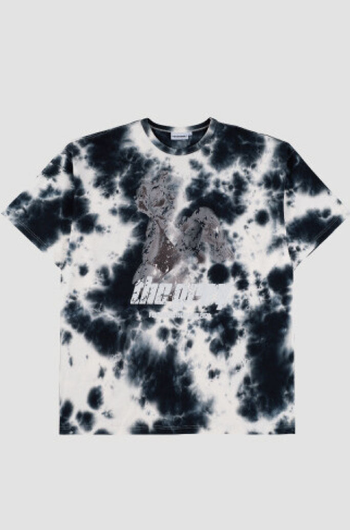 PEOPLE OF THE WORLD TIE - DYE OVERFIT T SHIRT BLACK