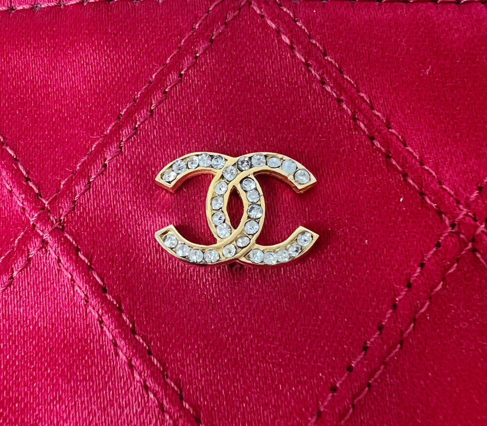 CHANEL RED SATIN MINI TOTE BAG