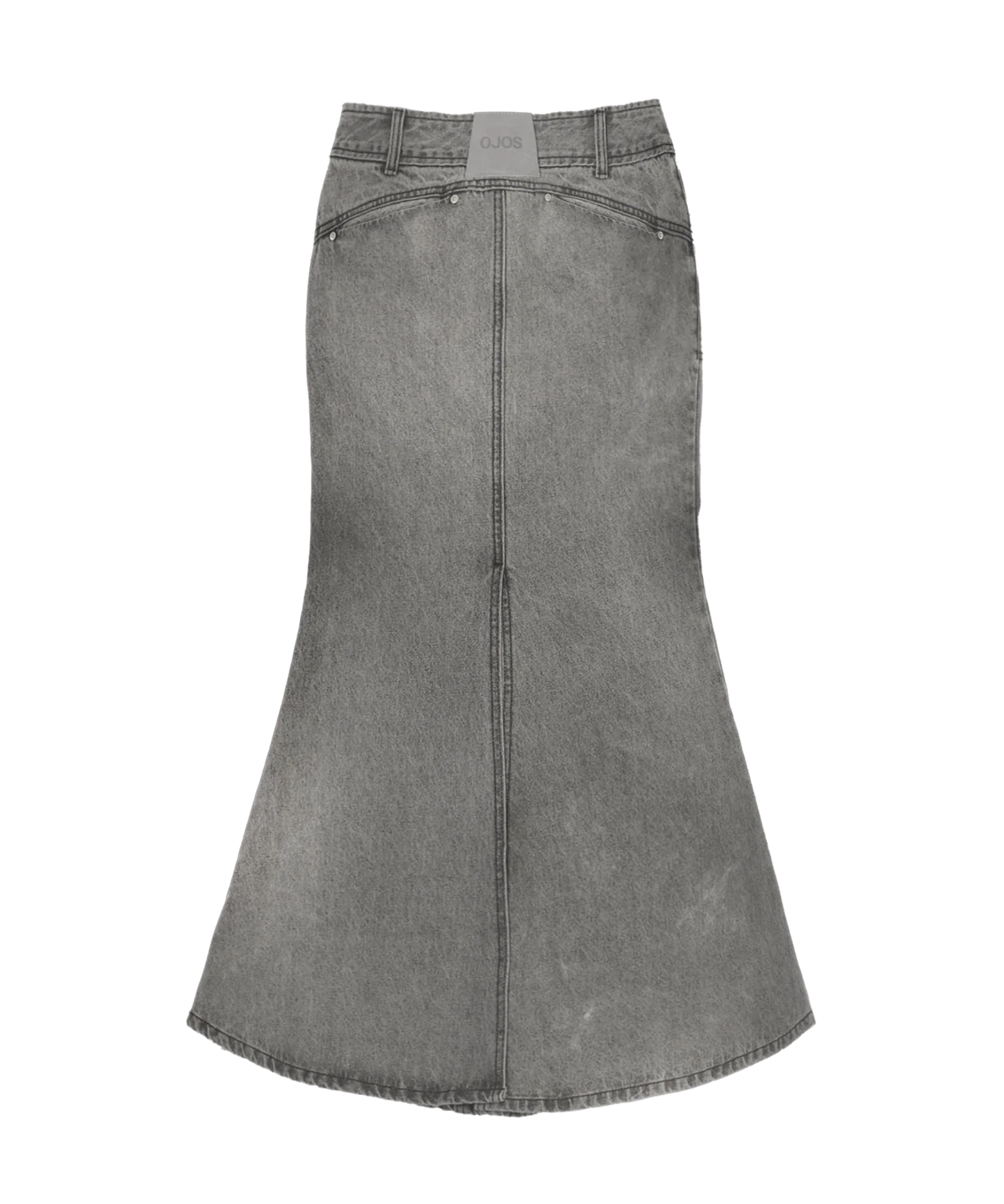 OJOS MERMAID SLIT DENIM SKIRT GREY