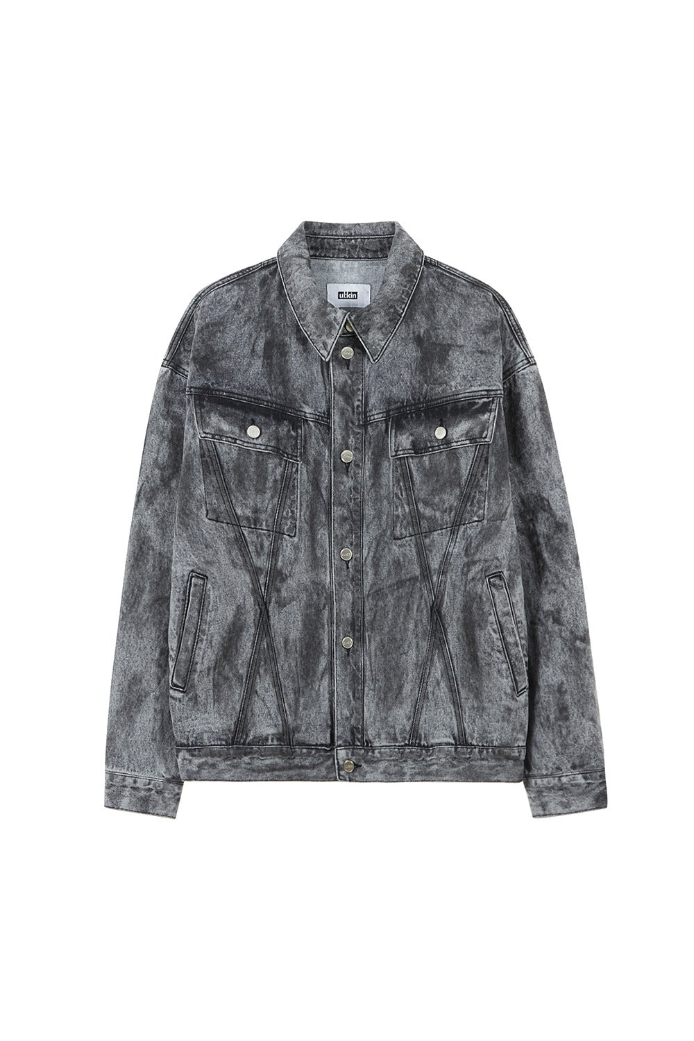 UL:KIN DIRTY WASHED COTTON JACKET DUSTY BLACK