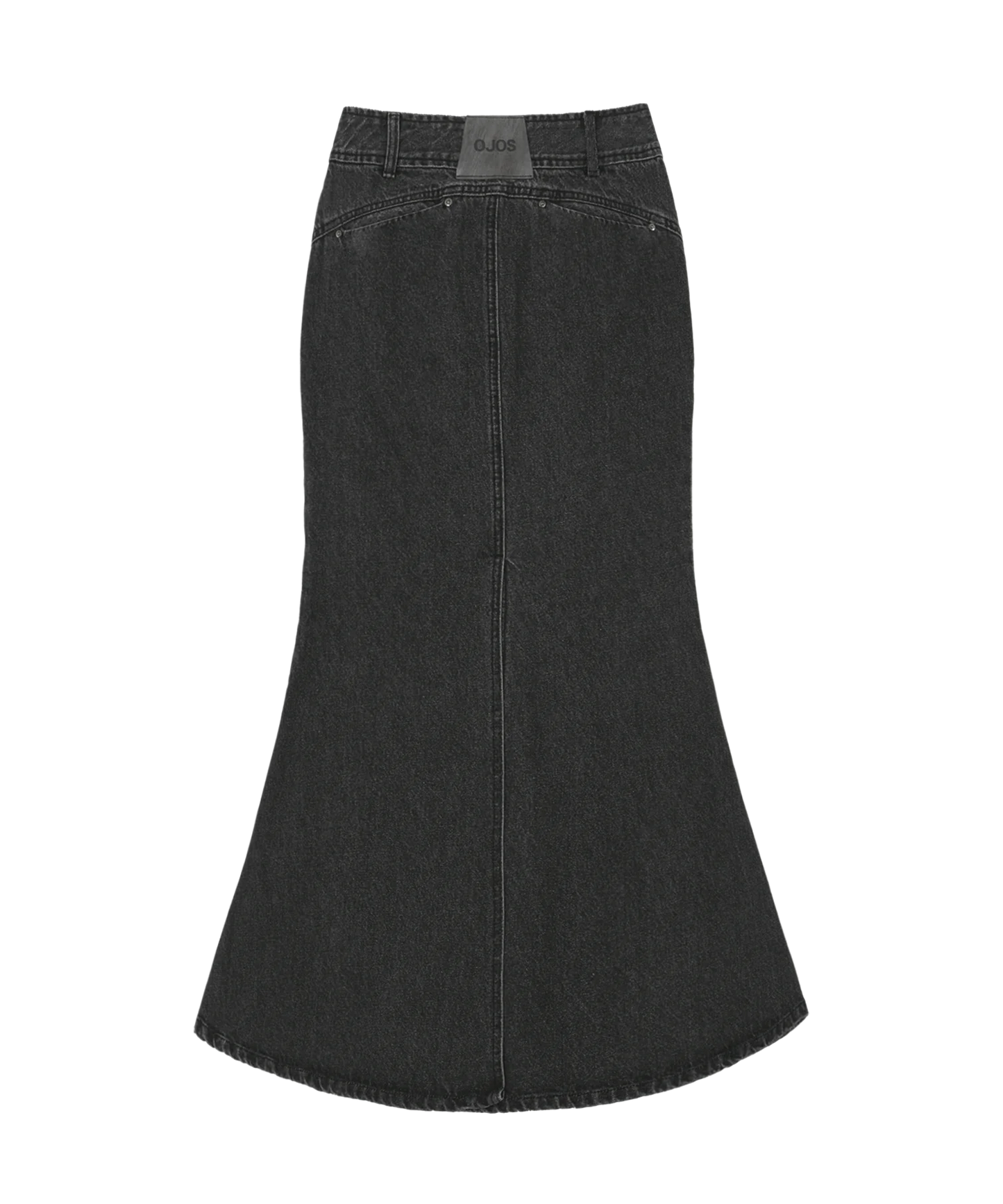 OJOS MERMAID SLIT DENIM SKIRT CHARCOAL