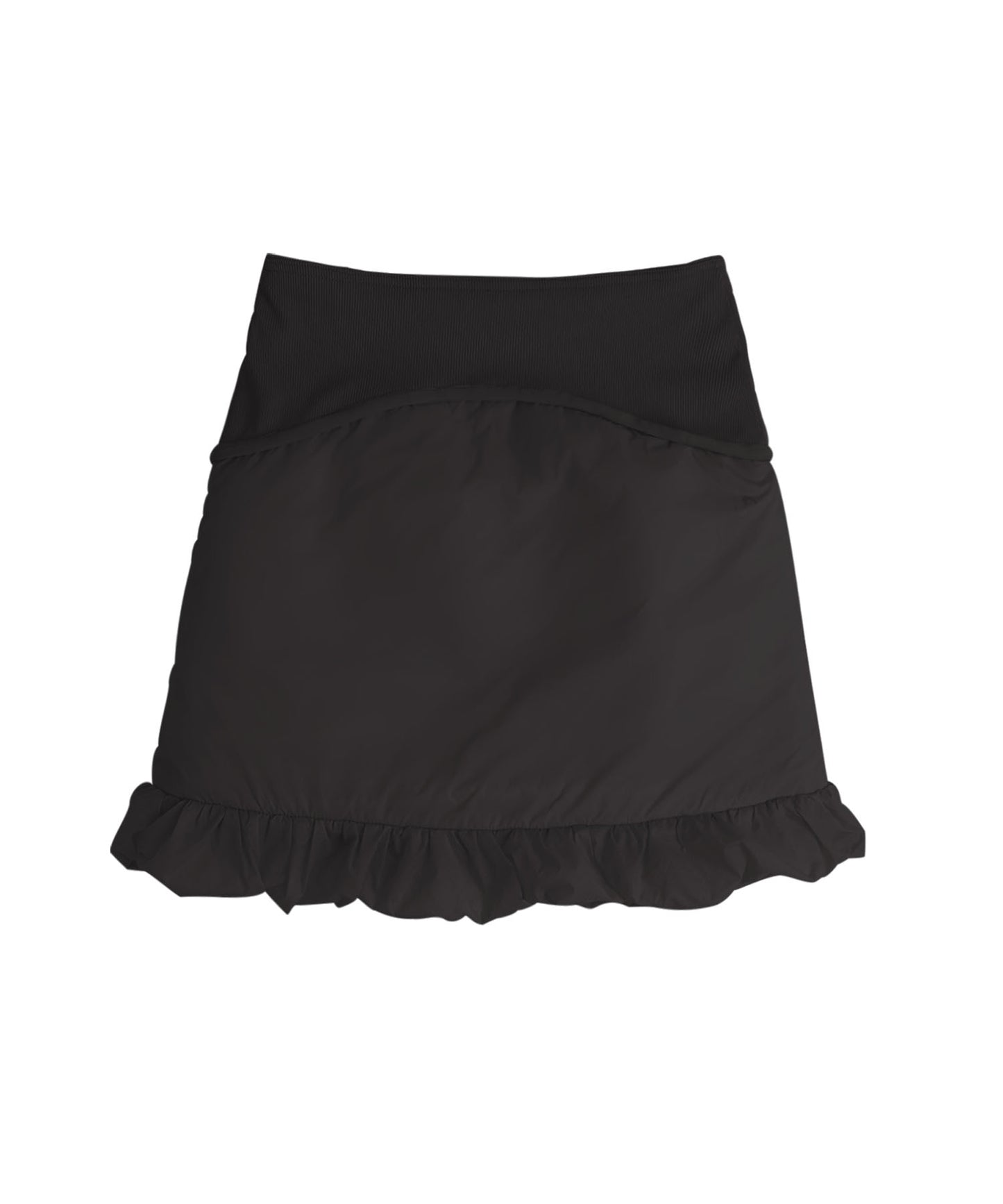 OJOS REVERSIBLE MIDI PADDED SKIRT BLACK