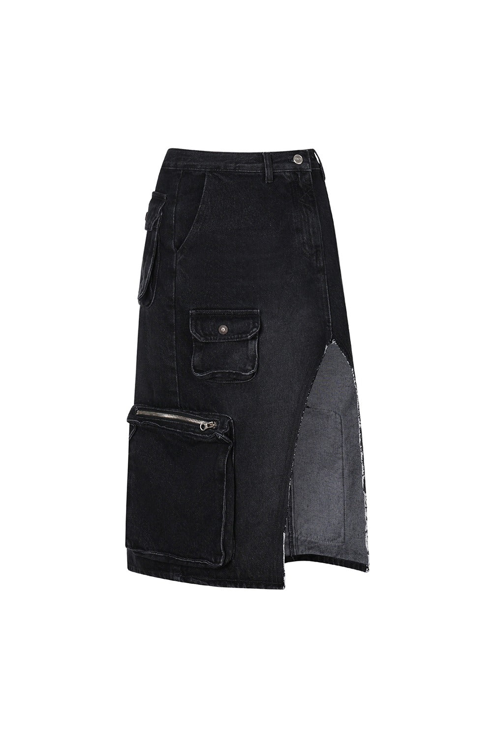 UL:KIN ATYPICAL CARGO MIDI SKIRT CHARCOAL