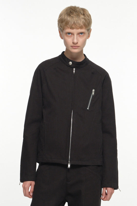 NACHE SEAM LINE RIDER JACKET  BLACK