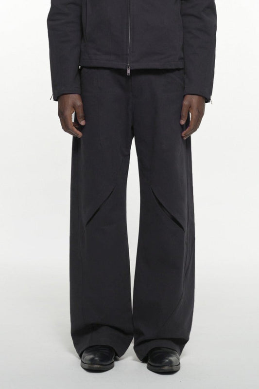 NACHE SEAM LINE COTTON PANTS CHARCOAL