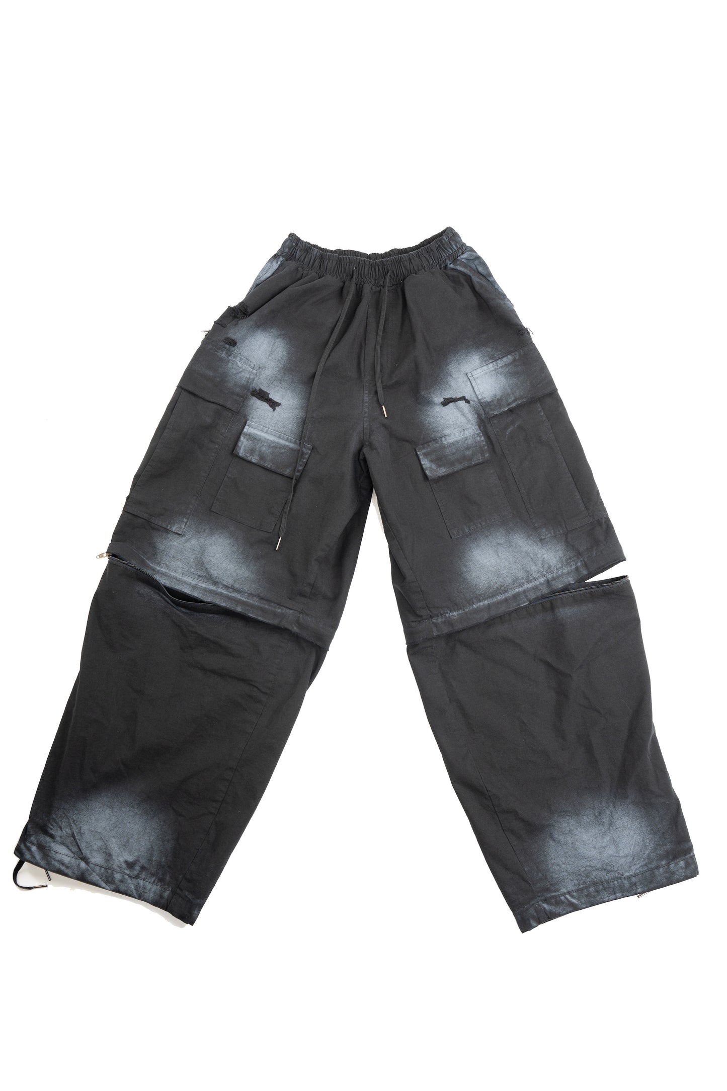 SPRAY PAINTED CARGO TROUSER BLACK