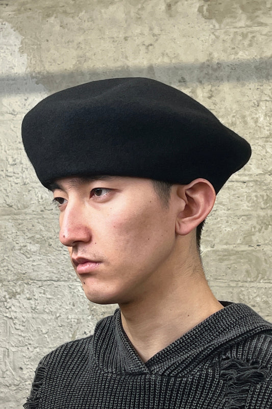 WOOLEN BERET HAT BLACK