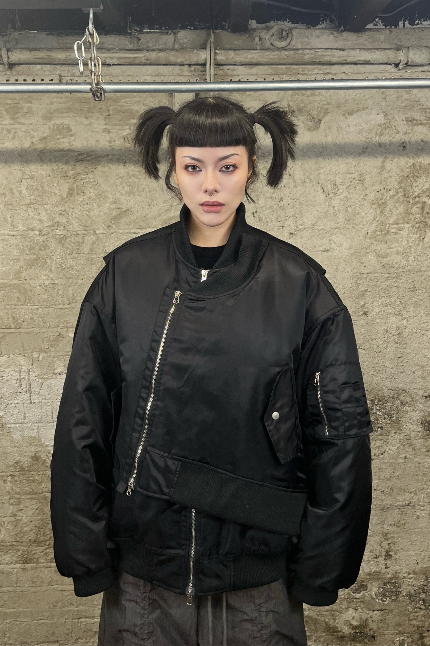 ASYMMETRIC BOMBER JACKET