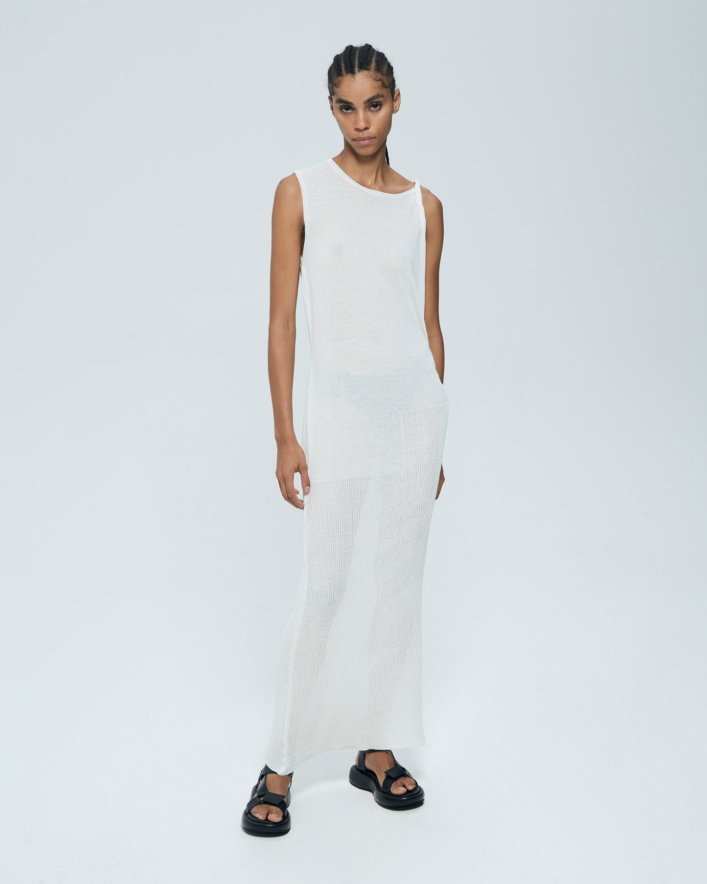 MALLONI WHITE LONG DRESS