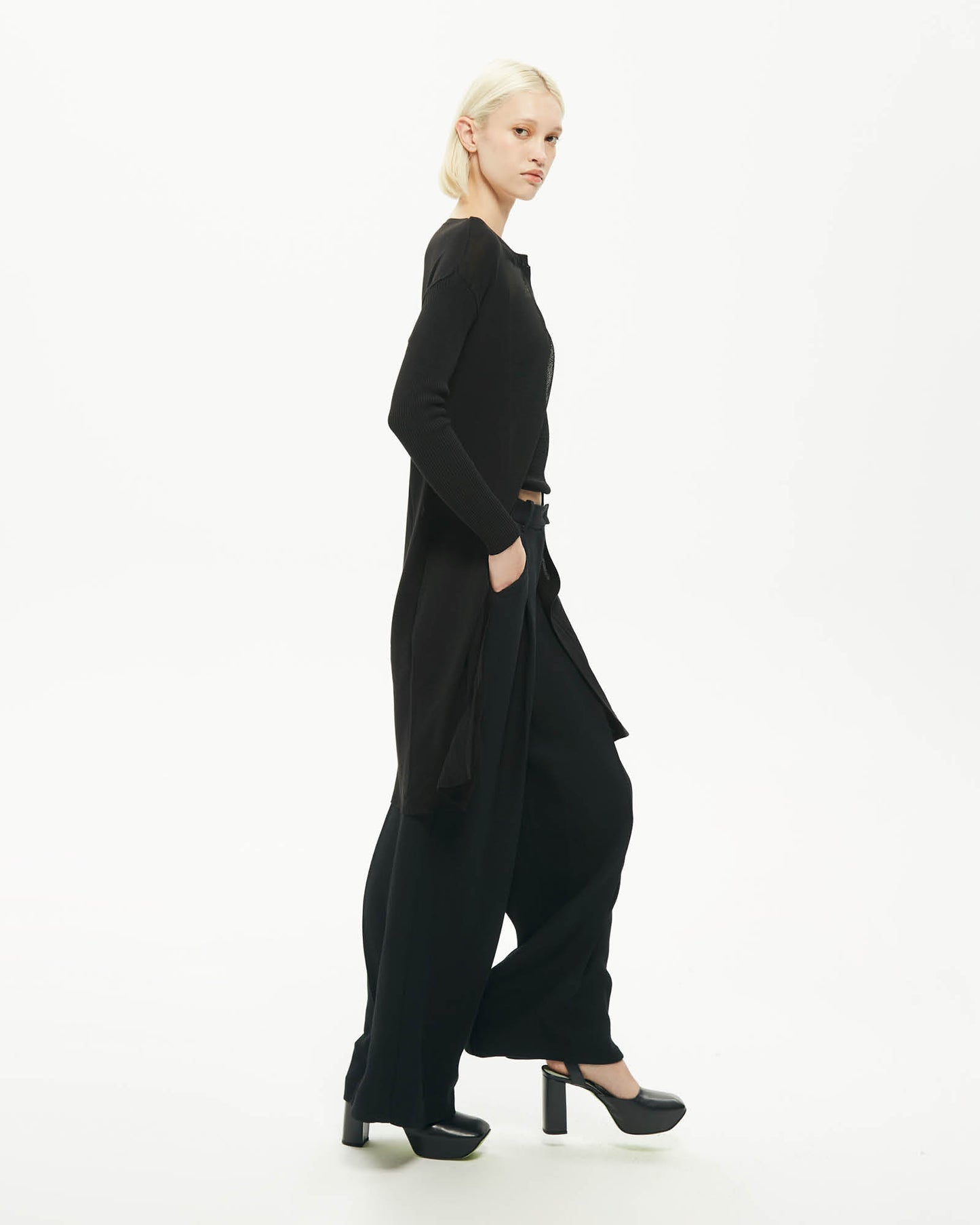 MALLONI LONG BLACK CARDIGAN