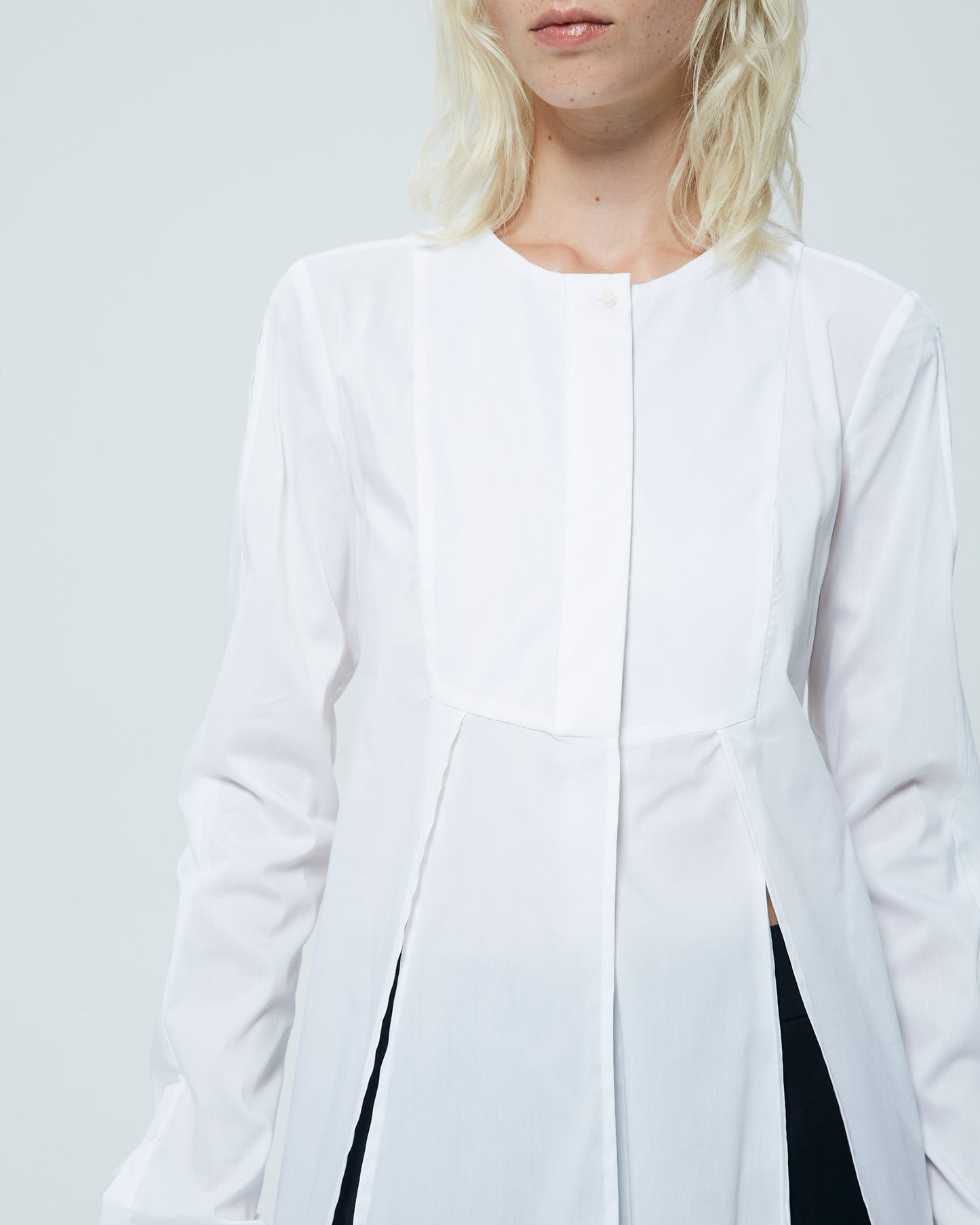 MALLONI WHITE SHIRT DRESS WITH SLITS