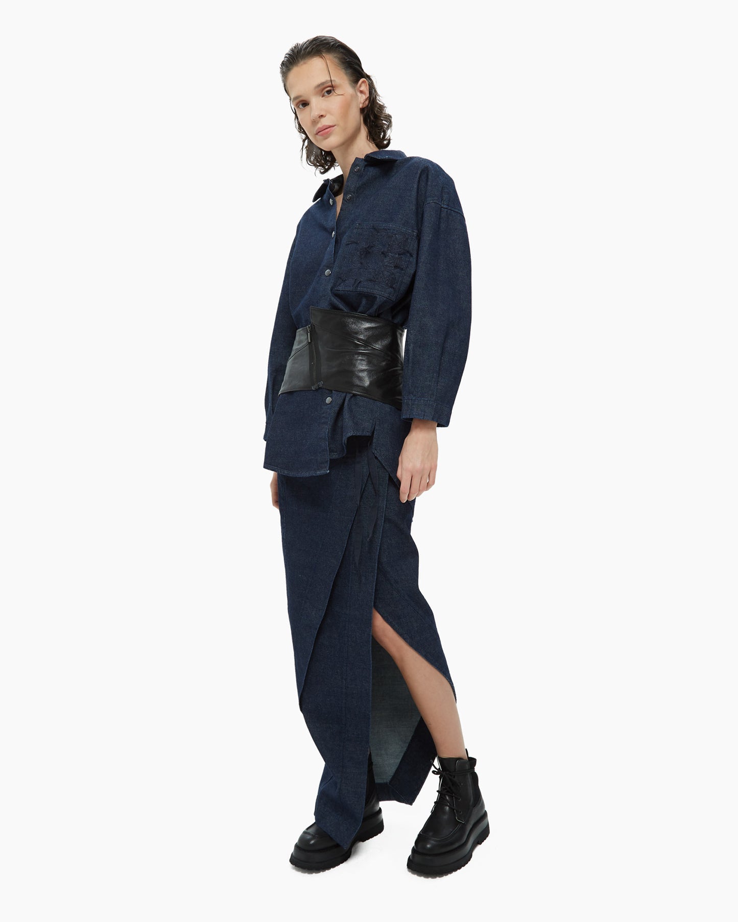 MALLONI OVERSIZED UNISEX DENIM SHIRT