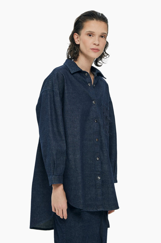 MALLONI OVERSIZED UNISEX DENIM SHIRT