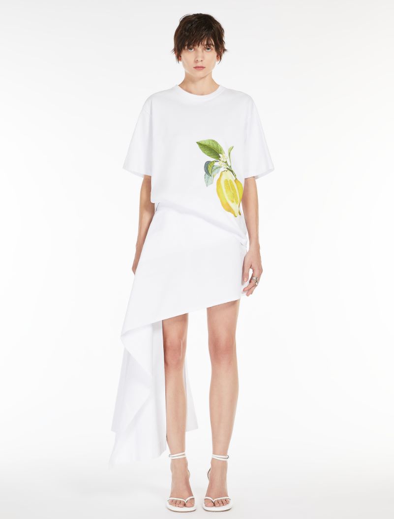 SPORTMAX SHORT ASYMMETRICAL SKIRT WHITE