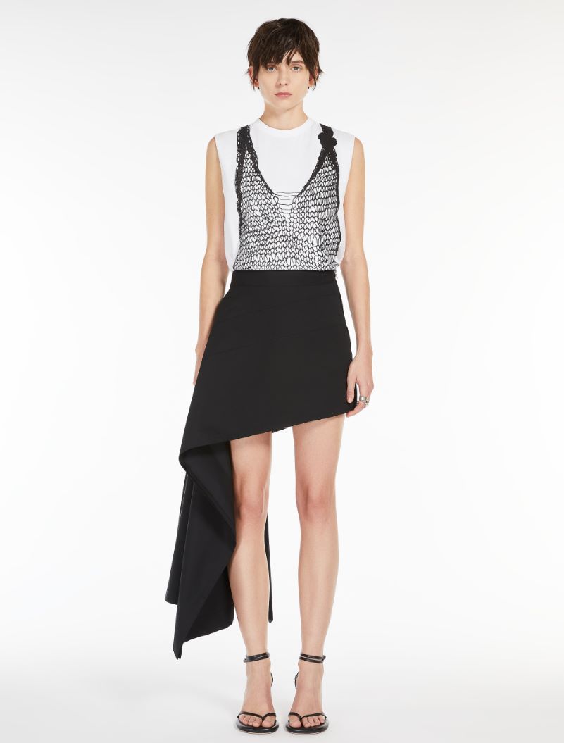 SPORTMAX SHORT ASYMMETRICAL SKIRT BLACK