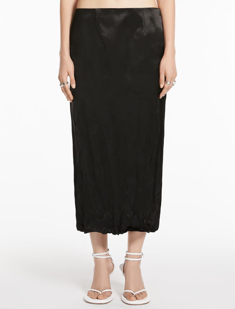 SPORTMAX CRINKLE-LOOK CALF-LENGTH SKIRT