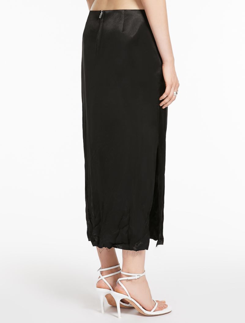 SPORTMAX CRINKLE-LOOK CALF-LENGTH SKIRT