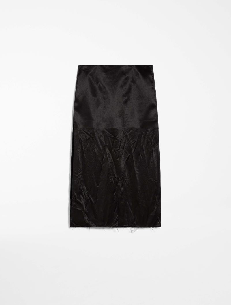 SPORTMAX CRINKLE-LOOK CALF-LENGTH SKIRT