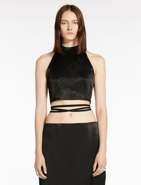 SPORTMAX CRINKLED SATIN TOP