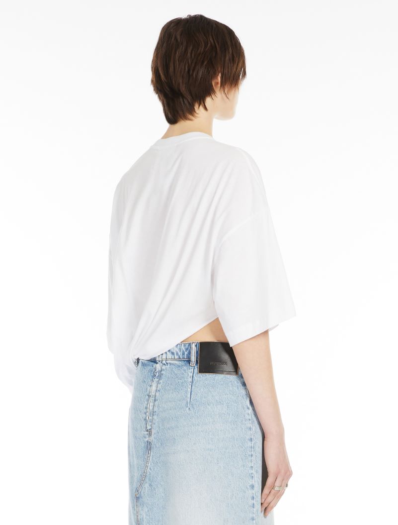 SPORTMAX OVERSIZED DRAPED T-SHIRT WHITE