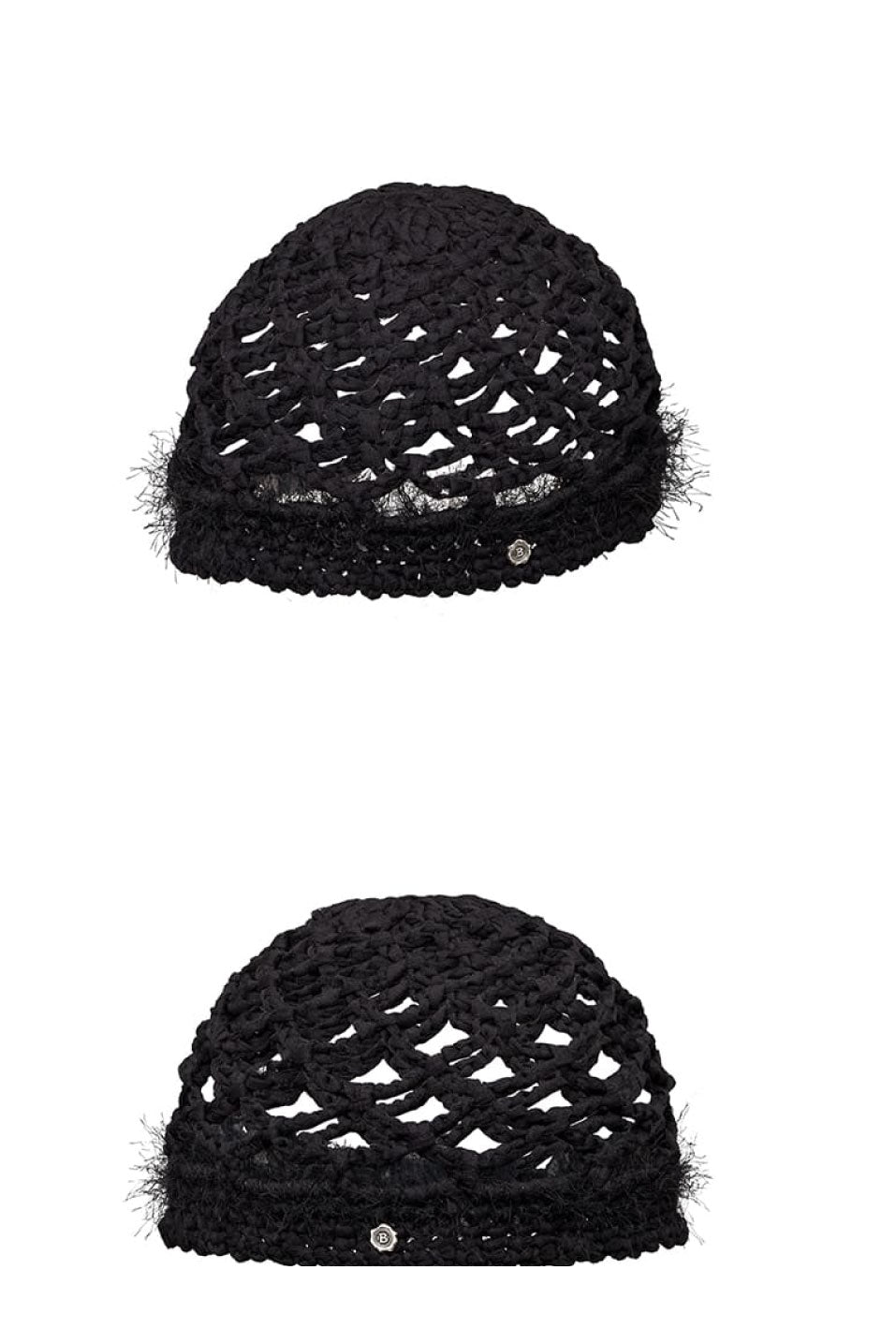 BROWN HAT CHIFFON WEAVING BEANIE