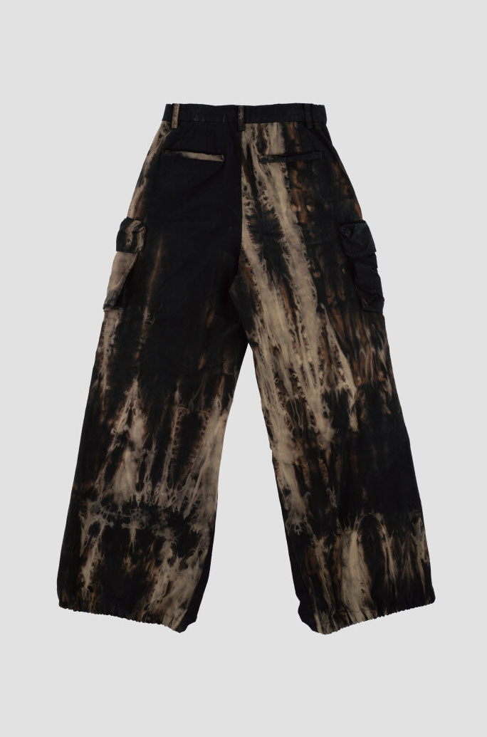 PEOPLE OF THE WORLD TIE - DYE WIDE JOGGER PANTS BLACK