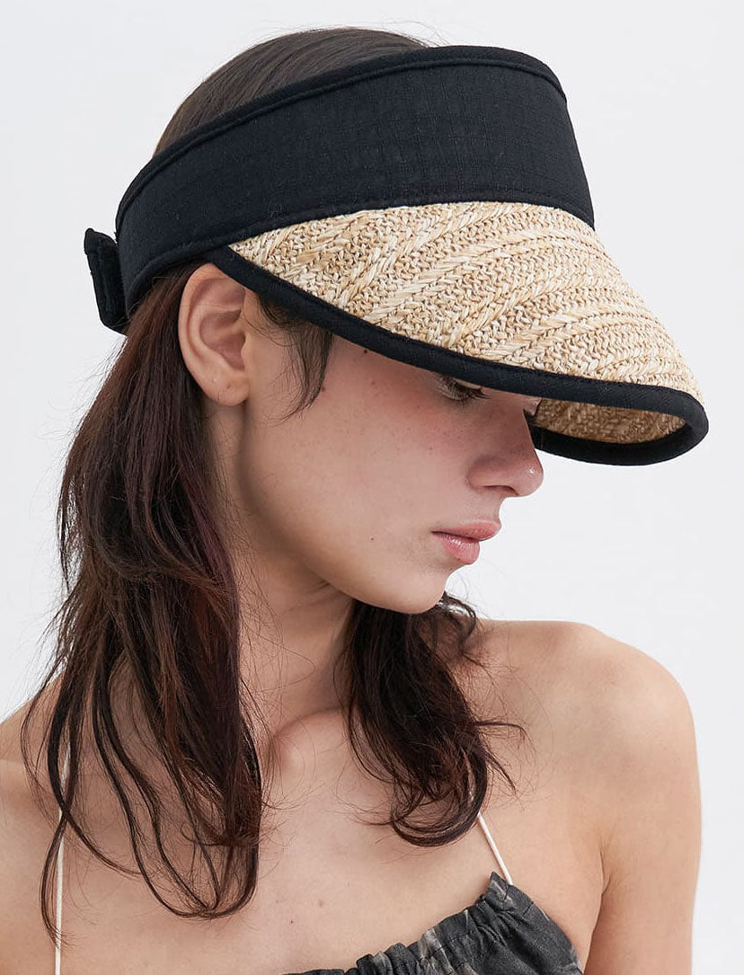 BROWN HAT STRAW SUN VISOR