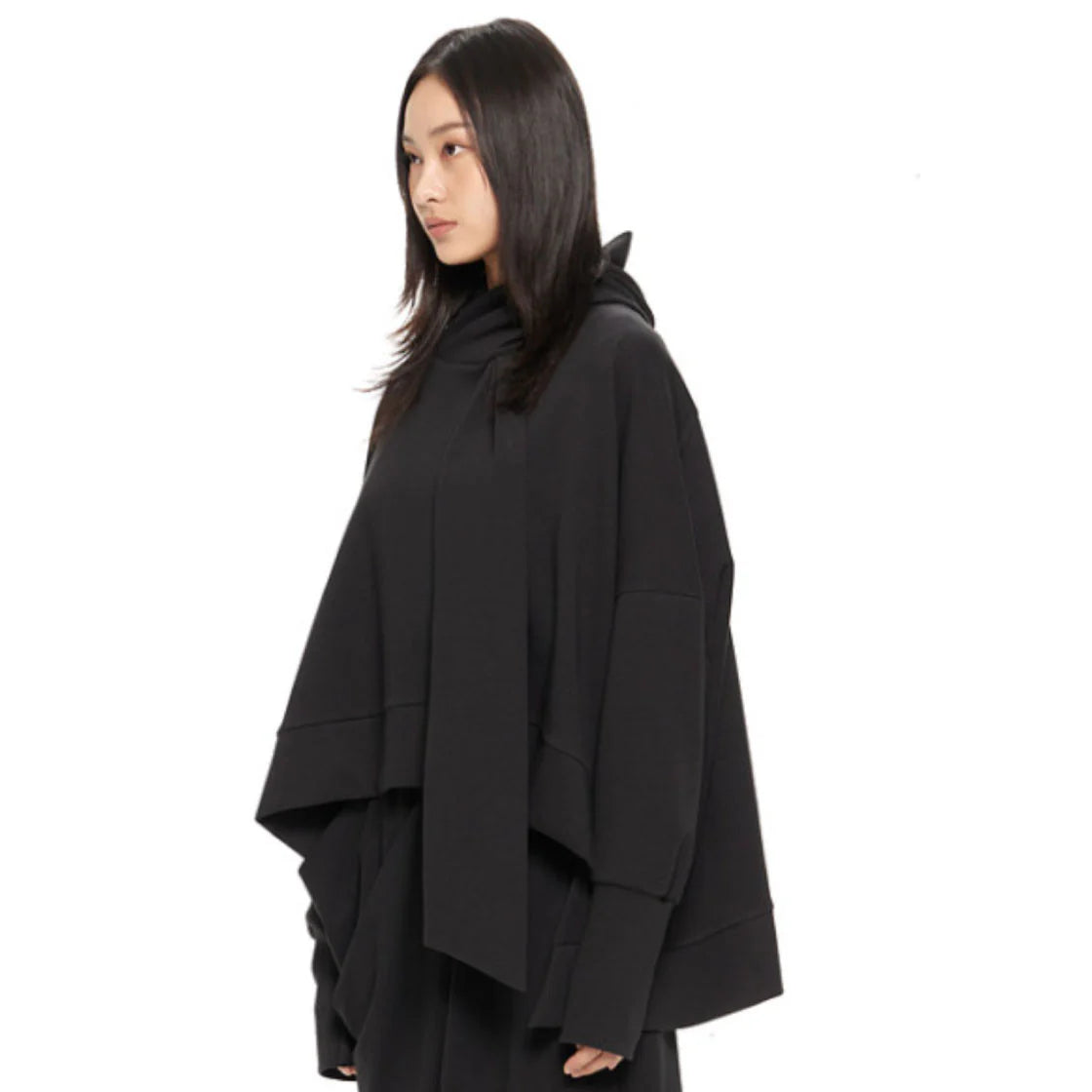 GDeL WIDE-FIT TIE HOODIE BLACK