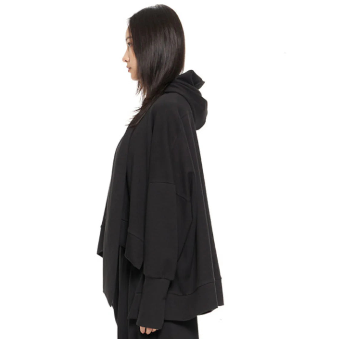 GDeL WIDE-FIT TIE HOODIE BLACK