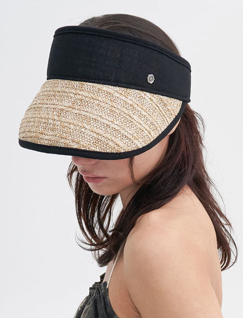 BROWN HAT STRAW SUN VISOR