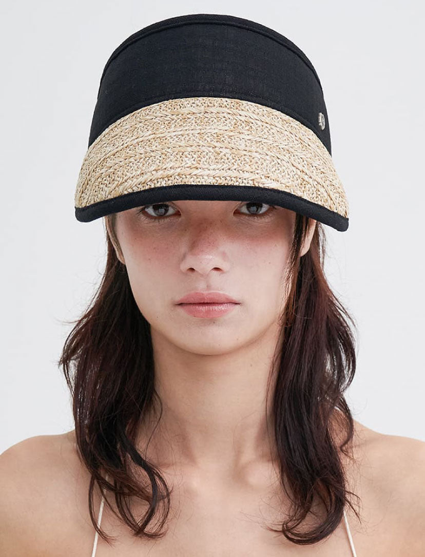 BROWN HAT STRAW SUN VISOR