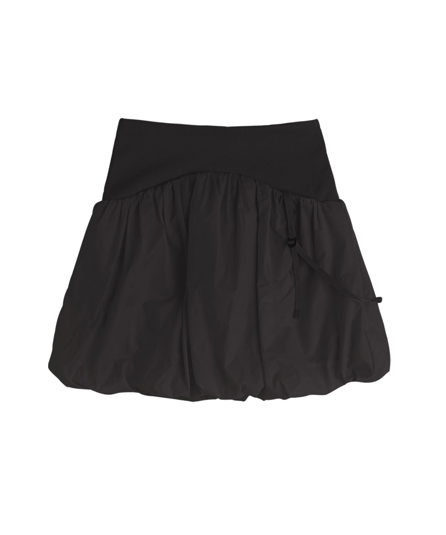 OJOS REVERSIBLE MIDI PADDED SKIRT BLACK