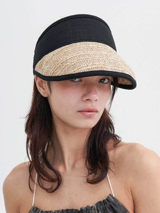 BROWN HAT STRAW SUN VISOR