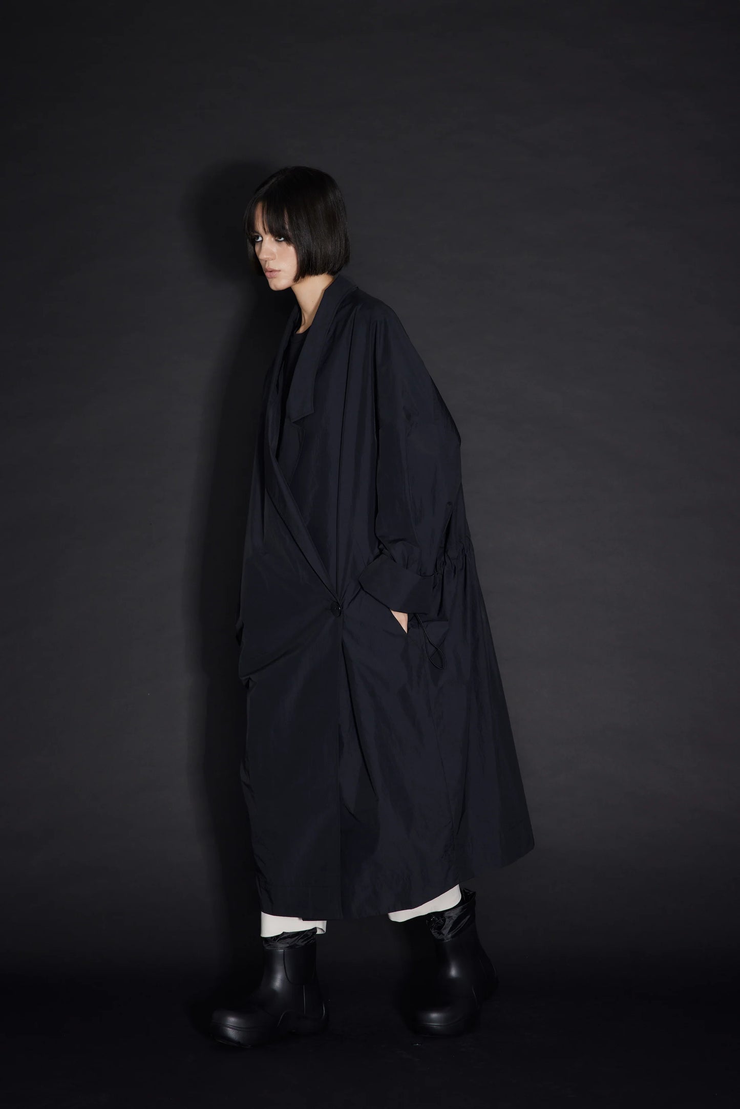 GDeL RECYCLED NYLON OVERSIZED COAT