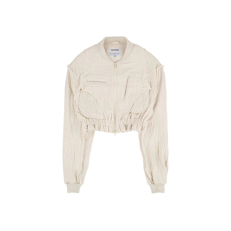 PEOPLE OF THE WORLD DIVIDED WAY ZIP UP JUMPER IVORY