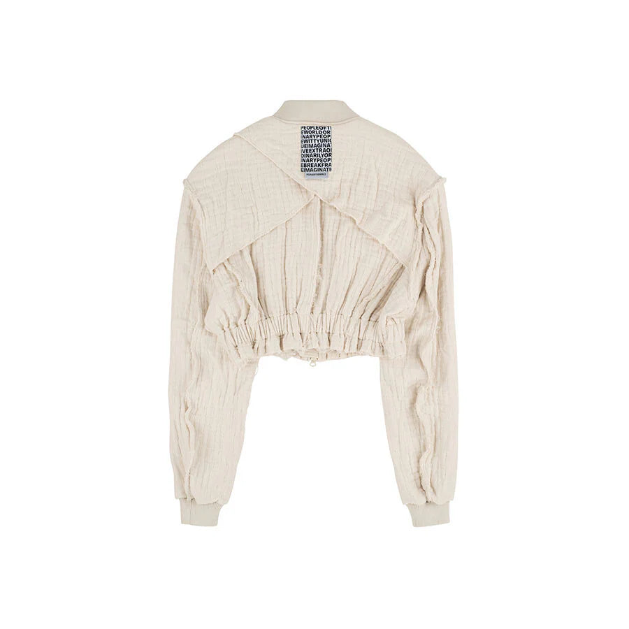 PEOPLE OF THE WORLD DIVIDED WAY ZIP UP JUMPER IVORY