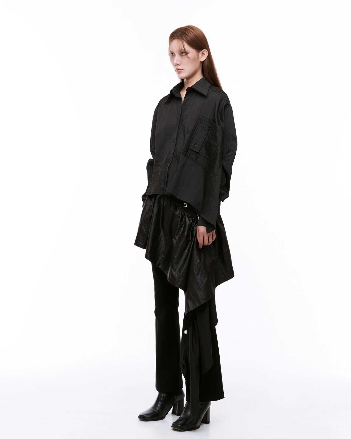 ARTSDEBASE DRAPING SHIRT BLACK