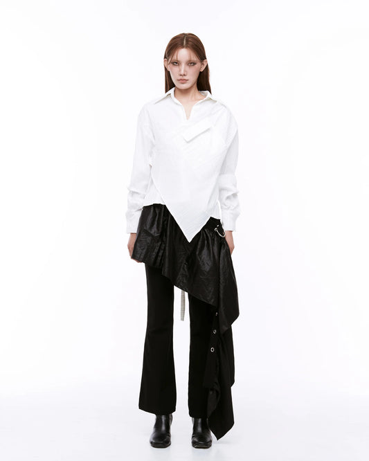 ARTSDEBASE DRAPING SHIRT WHITE