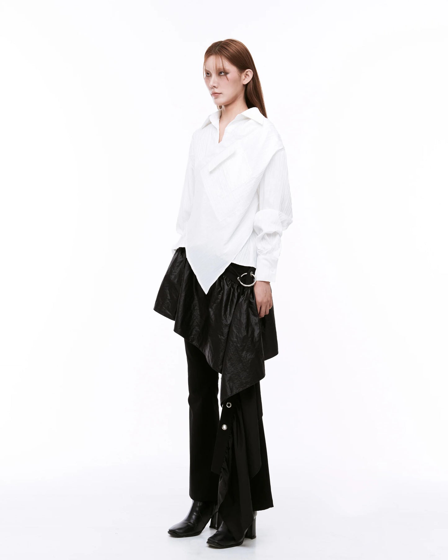 ARTSDEBASE DRAPING SHIRT WHITE